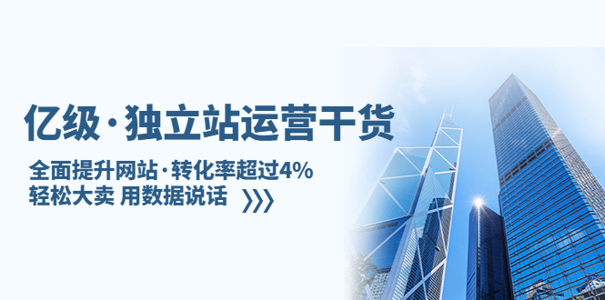 亿级·独立站运营干货：全面提升网站·转化率超过4%，轻松大卖用数据说话