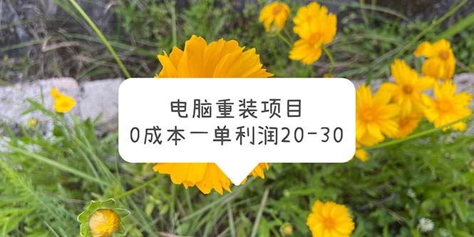 电脑系统重装项目，0成本一单利润2030