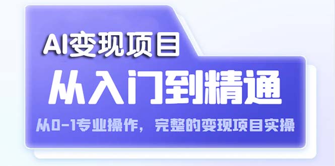 AI从入门到精通从01专业操作，完整的变现项目实操（视频+文档）