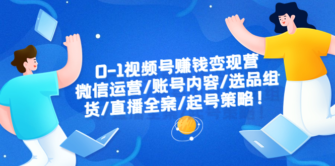 01视频号赚钱变现营：微信运营、账号内容、选品组货、直播全案、起号策略！