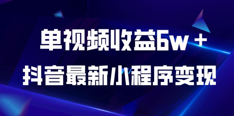 抖音最新小程序变现项目，单视频收益6W＋，小白可做【揭秘】