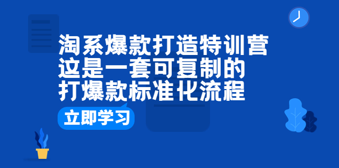 淘系爆款打造特训营：打爆款的标准化流程分享