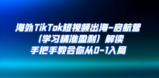 海外TikTok短视频出海启航营（学习精准盈利）解读，手把手教会你从01入局