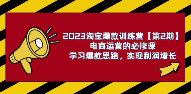 2023淘宝爆款训练营【第2期】：电商运营，学习爆款思路实现利润增长