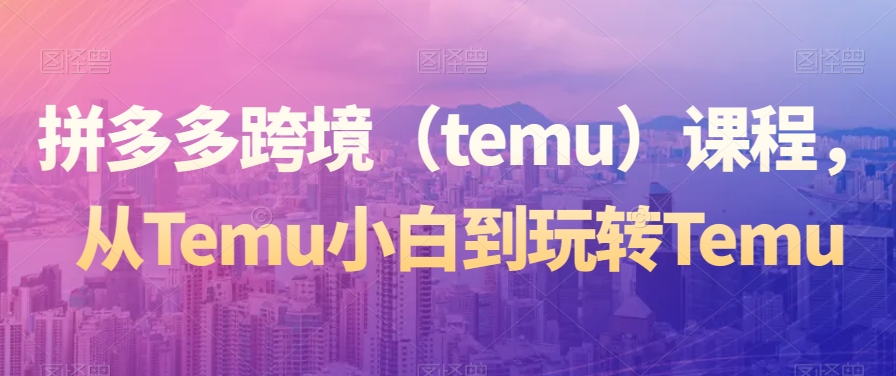 拼多多跨境（TEMU）精选课程，从TEMU小白到玩转TEMU