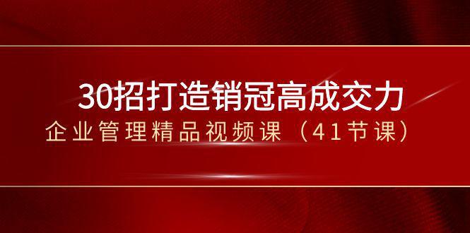 30招打造销冠高成交力企业管理精品视频课（41节课）