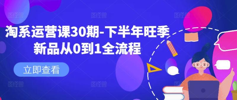 淘系运营课30期下半年旺季新品从0到1全流程