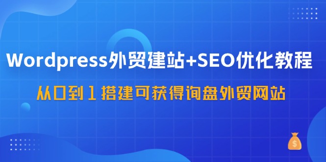 WordPress外贸建站+SEO优化教程：从0到1搭建可获得询盘外贸网站57节课