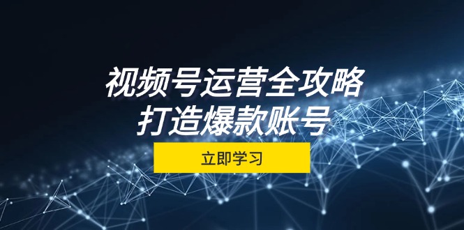 视频号运营全攻略，从定位到成交一站式学习，视频号核心秘诀，打造爆款-2023赚钱项目-创业项目 - 玩锤子创业网