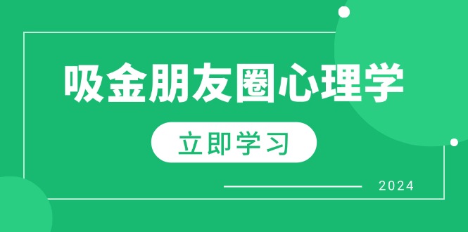 朋友圈吸金心理学：揭秘心理学原理，增加业绩，打造个人IP与行业权威-2023赚钱项目-创业项目 - 玩锤子创业网