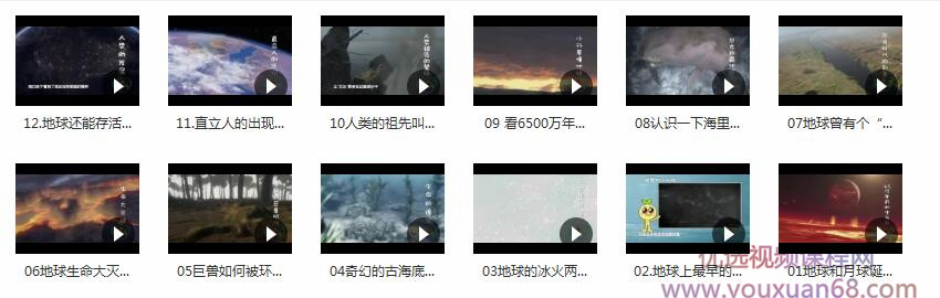《地球生命史》视频全集在线观看与下载（12集）目录