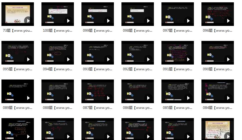 名校小学升初中数学经典100题视频讲解课程目录
