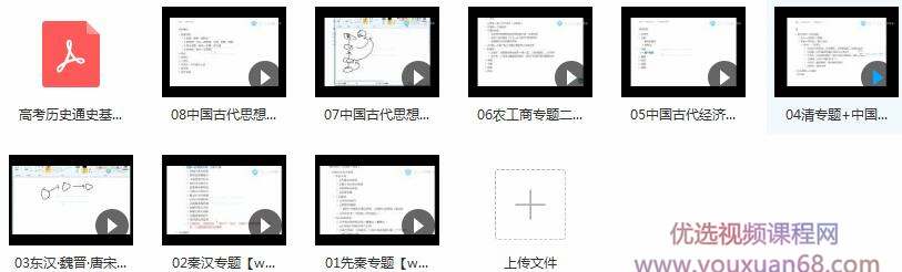中国古代史通史知识框架梳理基础班教学视频目录