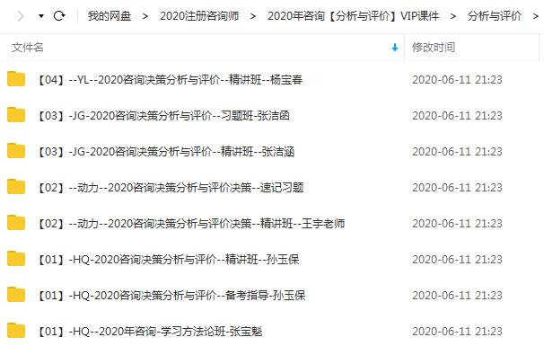 2020年注册咨询工程师《分析与评价》全套精讲班视频课程目录