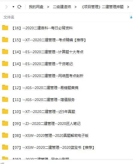 2020二级建造师《二建项目管理》全套精准押题目录